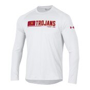 USC Trojans Men's Under Armour White Tech 2.0 Long Sleeve T-Shirt